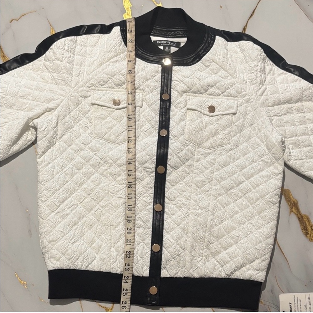 Hera Collection White and Black Bomber Jacket